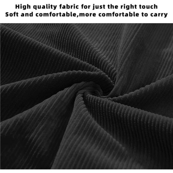 Women Corduroy Tote Bag Zipper Casual Tote's Handbag Big Capacity Shoulder Bag - Picture 4 of 6